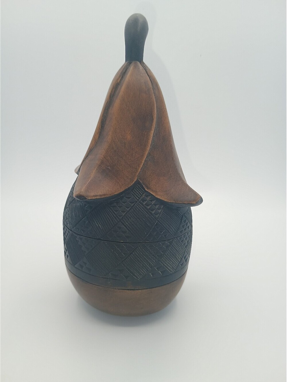 Vintage Kuda Tribe Mvala Wood Trinket Box - Damaged but repairable - See Pics